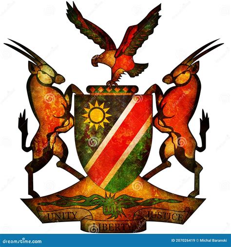 Namibia coat of arms stock illustration. Illustration of national ...