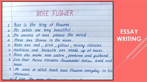 Write An Essay On Rose Flower Essay Writing Youtube