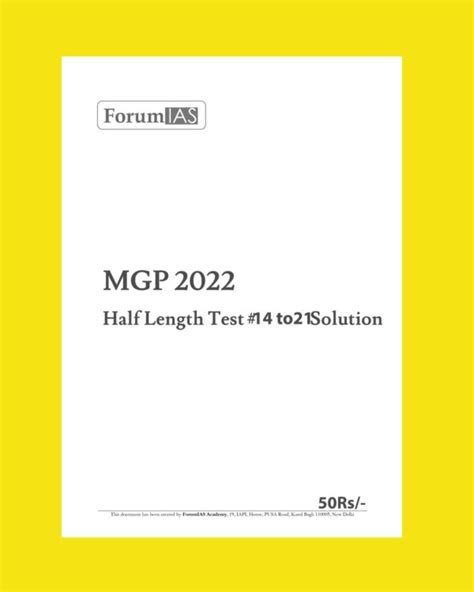 FORUM IAS 2022 MGP COHORT 1 HALF LENGTH TEST 14 TO 21 SOLUTION