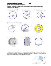 Geometry Arc Length Area Of Sectors And Window Glass Course Hero