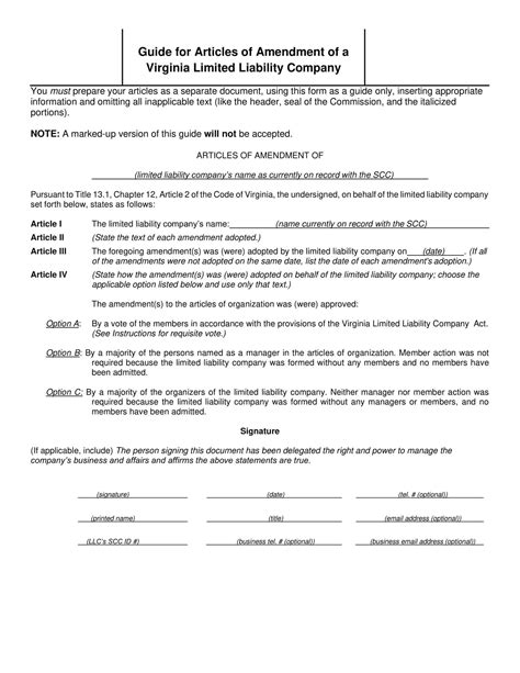 Free Printable Amendment To Llc Operating Agreement Templates