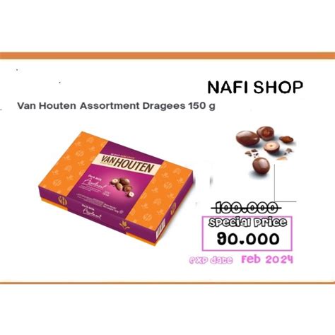 Jual Van Houten Dark Milk Assortment Chocolate Dragees 150gr Box