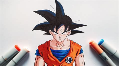 How To Draw Goku Dragon Ball Z Step By Step Tutorial Youtube