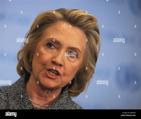 Hillary Clinton Press Conference On Email Controversy Hi Res Stock