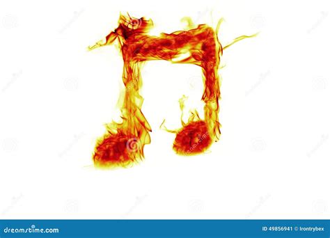 Musical notes on fire stock illustration. Image of nature - 49856941