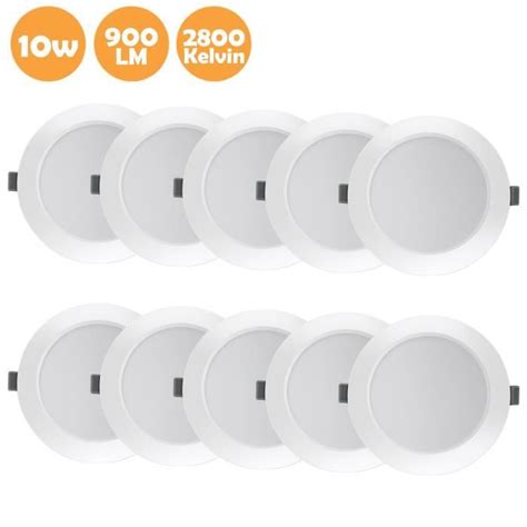 Eande 10pcs 10w Spot Led Encastré Equi 90w Ampoule Halogène Led Spot