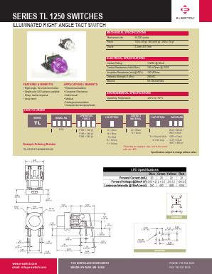 TL1250 PDF TL1250 Hoja De Datos E SWITCH DatsheetQ