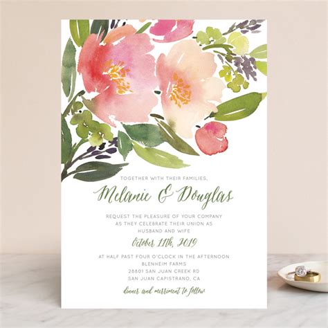 Watercolor Floral Wedding Invitations By Yao Cheng Design Minted