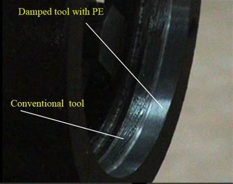 photo  surface finish  chatter marks produced  conventional