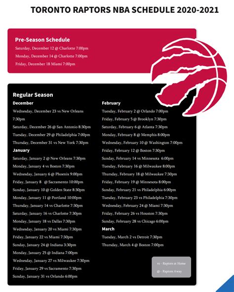 Printable Toronto Raptors Schedule Tv Schedule Updated