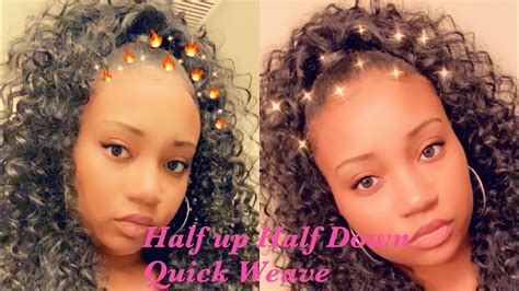 Half Up Half Down Quick Weave Tutorial Outre Dominican Curly Hair