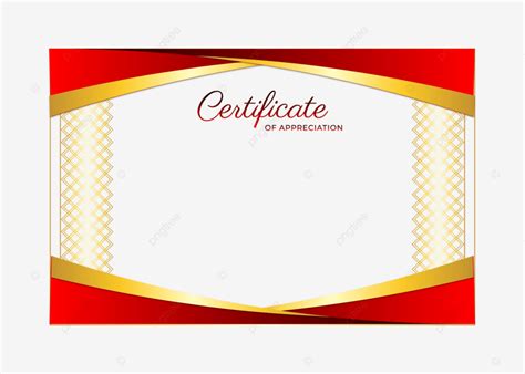 Certificat Dappréciation Bordure Cadre Luxe Couleur Rouge Et Or PNG