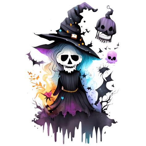 Witch Watercolor Graphic · Creative Fabrica