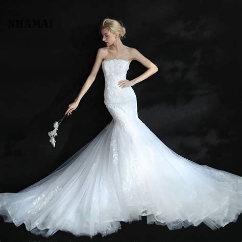 Princess Sexy Mermaid Wedding Dress Real Photo Lace Appliques Wedding