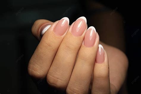 Fundo Incríveis Unhas Naturais Moda Manicure Francês Foto E Imagem Para