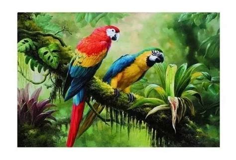 Cuadros En Oleo Guacamaya Y Tucan Para Tu Casa Sala Oficina 1 190