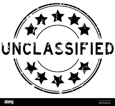 Grunge Black Unclassified Word With Star Icon Round Rubber Seal Stamp On White Background Stock