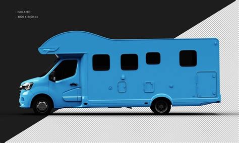 Premium Psd Isolated Realistic Shiny Blue Travel Camper Van Car From