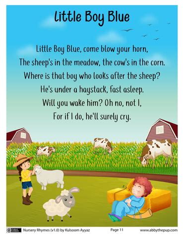 Little Boy Blue Nursery Rhyme | Free Printable Papercraft Templates