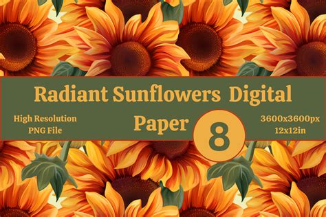 Radiant Sunflowers Digital Paper Graphic By Chase Minds Creative · Creative Fabrica