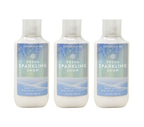 Bath And Body Works Fresh Sparkling Snow 3 Pack 24 Hour Moisture Body