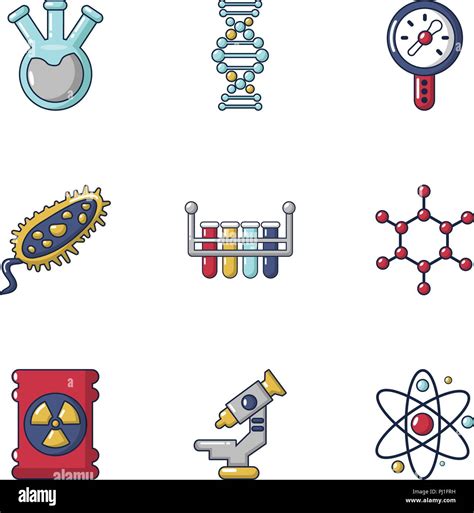 Biochemistry icons set, cartoon style Stock Vector Image & Art - Alamy