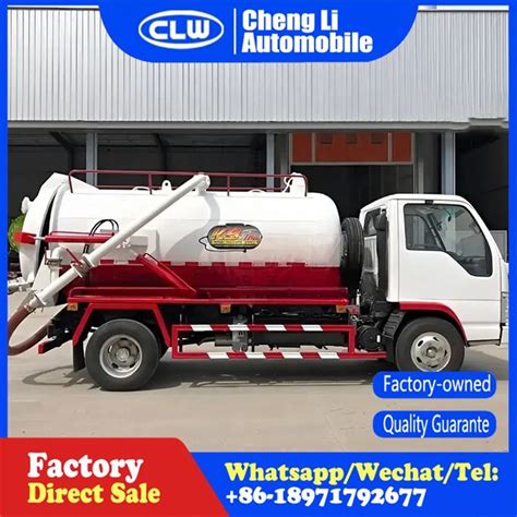 Japan Isuzu Sewage Vacuum Jetting Truck 4x2 Sewage Suction Pump Tanker