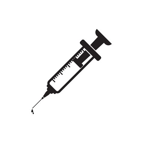 Syringe symbol in medical simple icon illustration design template ...