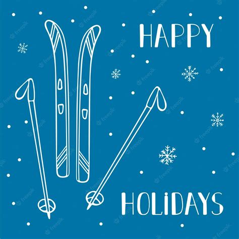 Premium Vector Vector Winter Background Skis And Sticks In The