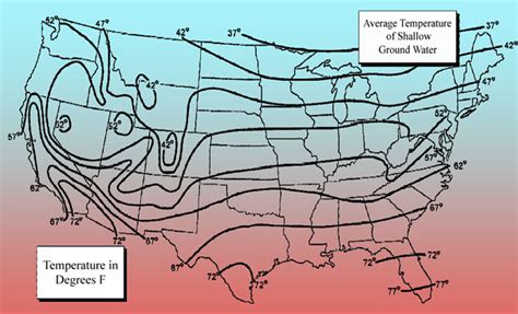 Shallow ground water temperature map