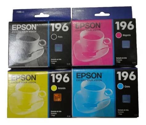 Kit 4 Cartuchos Epson 196 T196 Para Xp 401 Xp 411 Frete grátis