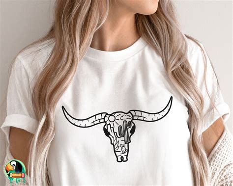 Cow Skull Desert SVG Cow Skull Svg Southwest Svg Longhorn Etsy