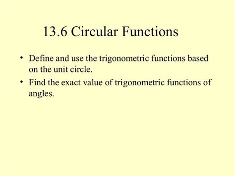 Circular functions