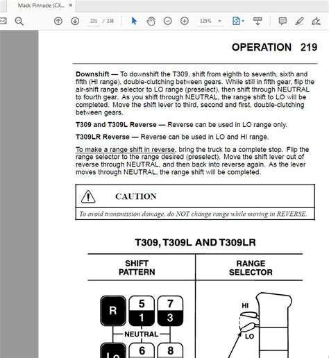 Mack Pinnacle Series Cxu Operator S Handbook