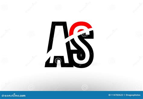 Black White Alphabet Letter As A S Logo Icon Design Stock Vector