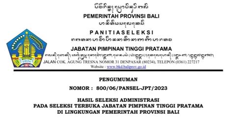 Dua Peserta Tak Lulus Ini Dia Hasil Seleksi Administrasi Lelang