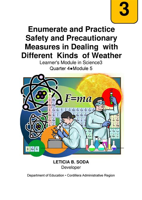 Sci3 Q4mod5 Enumerate Practice Safety Precautionary Measures In Dealing Different Kinds Weather