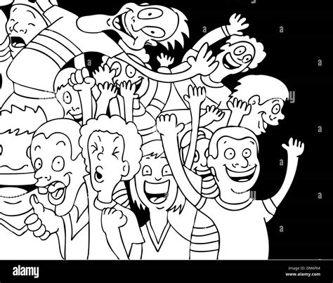 Cartoon people cheering waving hi-res stock photography and images - Alamy