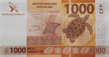 French Pacific Territories New Signature 1 000 Franc Note B106b