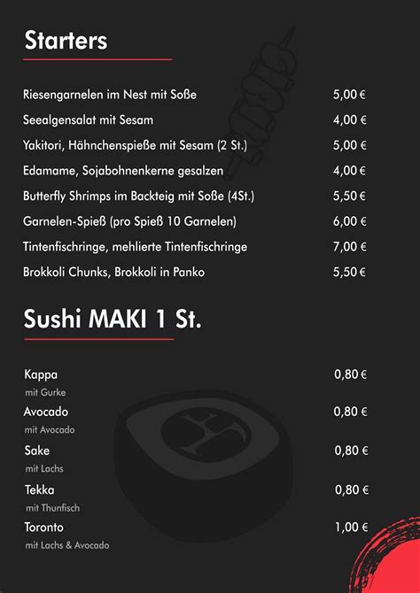 Menu Au Sayuko The Sushi Lab Restaurant Mosbach