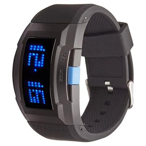 fastrack digital black dial silicone strap   guys