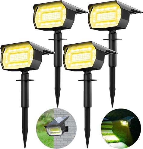 Lotmos Luces Solares Led Exterior Jardin Paquete Led Focos Led