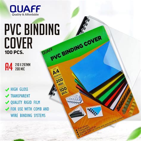 Quaff Clear Pvc Binding Cover Microns A Long Short