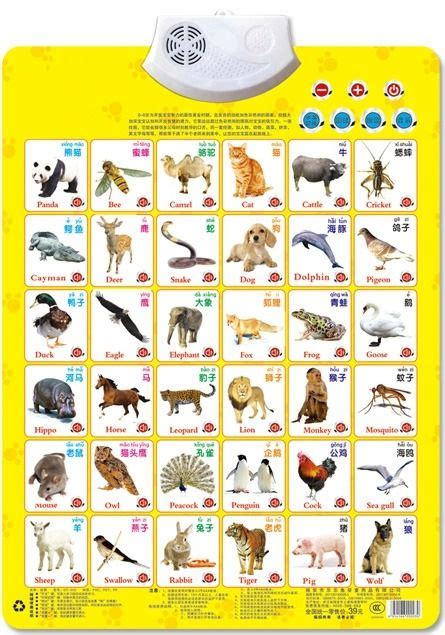 Animals Learning Baby Sound Wall Chart