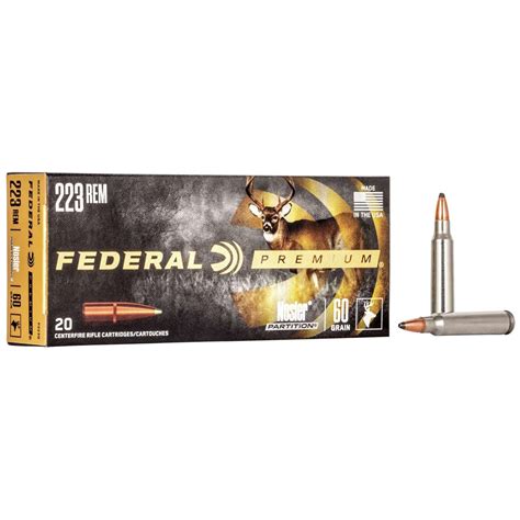 Federal Premium V Shok 223 Rem 5 56 Nato 60 Gr Nosler Partition Np 20 Bx 10 Cs Battlehawk