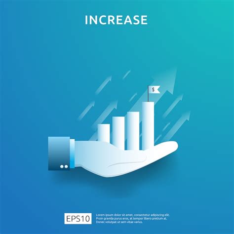 Premium Vector Business Chart On Hand Income Salary Rate Increase