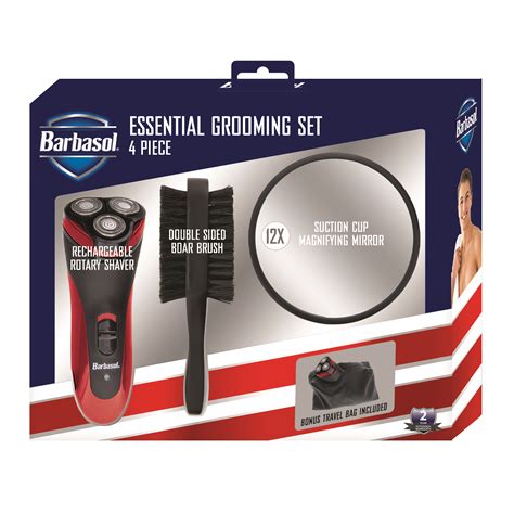 Ultimate Grooming Essentials Set Rechargeable Shaver Boar Bristle