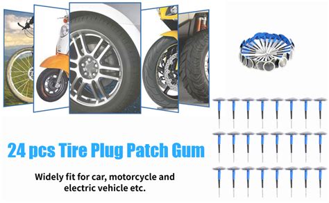 Amazon Car Tire Plug Patch Kit 24 Pcs Tire Repair Patch Plug Combo