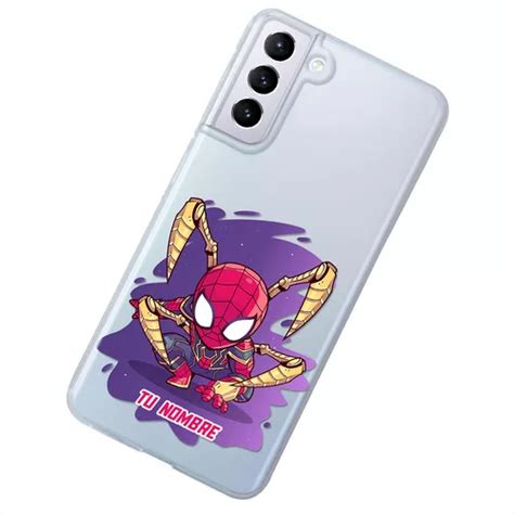 Funda Para Galaxy Spiderman Marvel Personalizada Tu Nombre Cuotas Sin