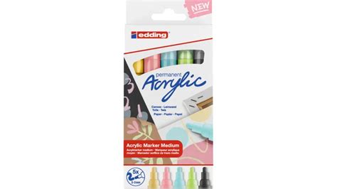 edding Acrylmarker 5100 5er Set medium pastell online bestellen MÜLLER